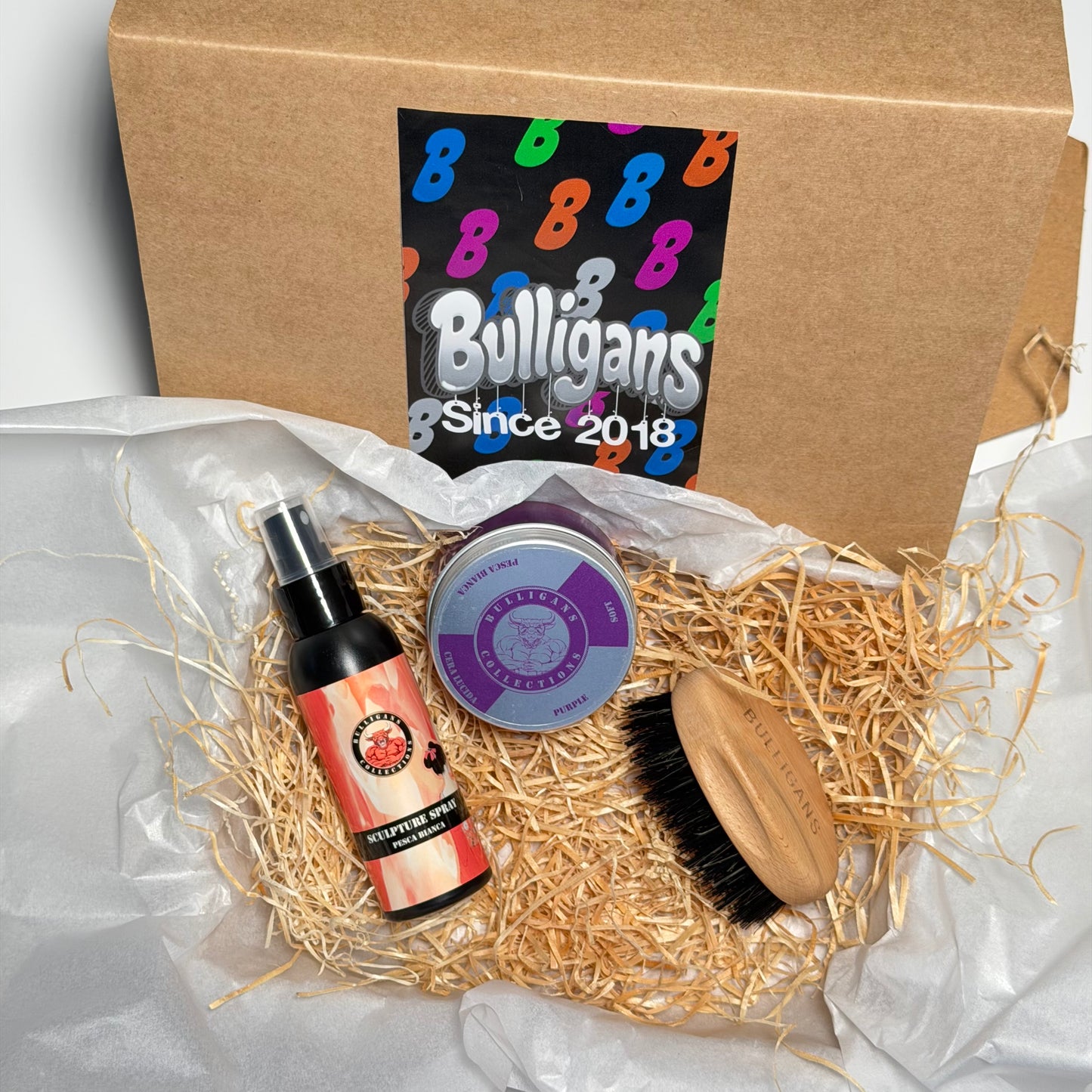 Box Coda Gellata Media Tenuta: cera lucida, spray fissante e spazzola | Bulligans