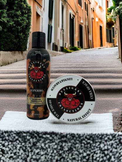 Box Eccellenza per Capelli - Shampoo, Cera Grande e Pettine | Bulligans