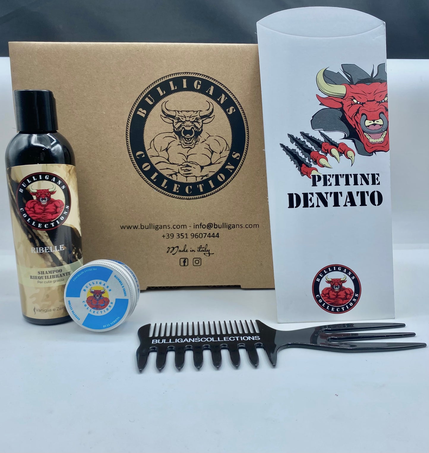Hair Box: Pettine, Shampoo RIBELLE e Cera per Capelli – La Tua Routine di Styling Completa